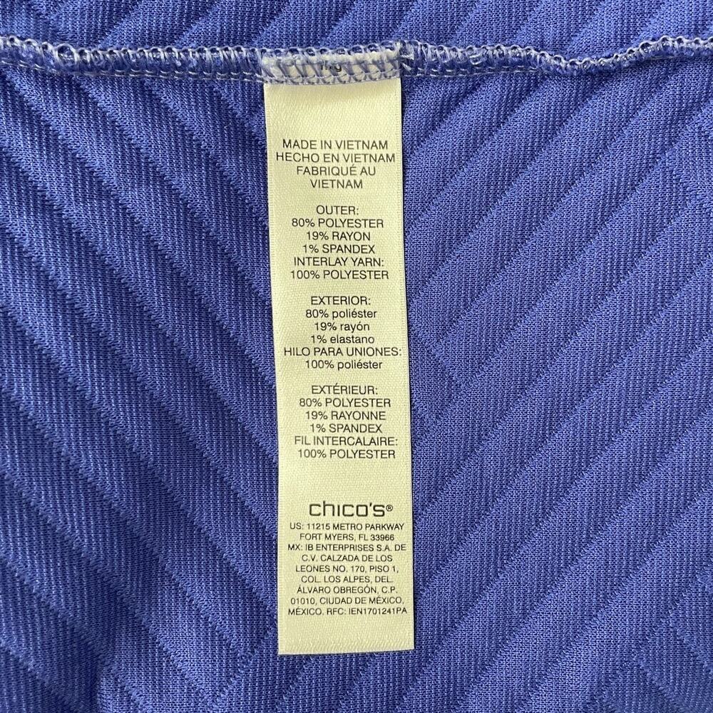 CHICO'S Weekends Sweater Womens Chico 0 or Small Blue Snap-Detail Mock-Neck Top - Picture 8 of 8
